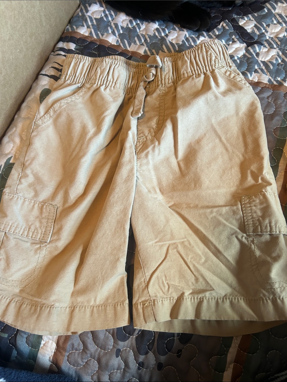 Kids 4t Khaki Cargo Shorts - Casual Elastic Waist jumping bean brand